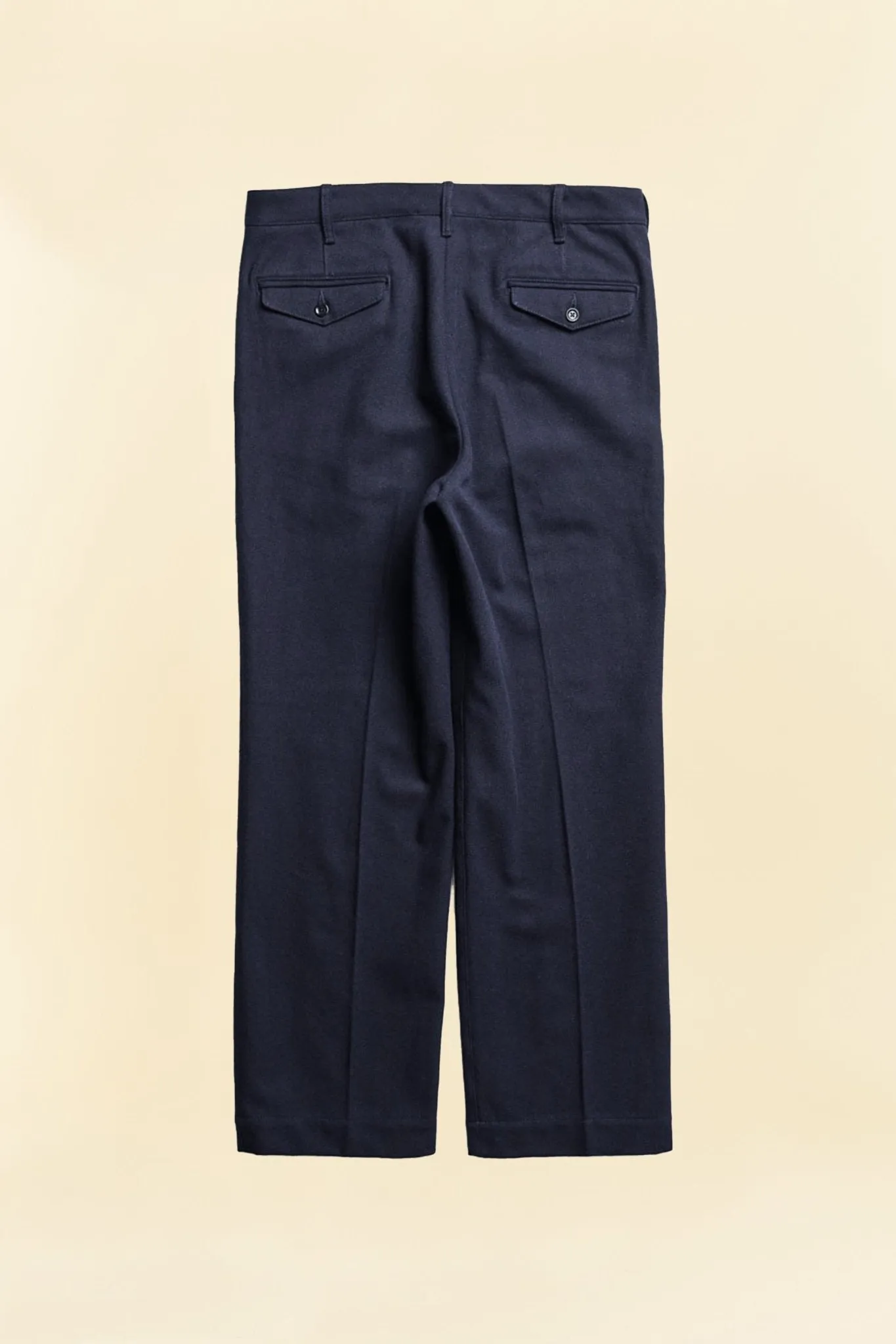 Navy Single Pleated Herringbone Army Trousers - Addiction Clothing