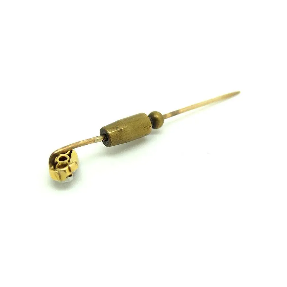 Antique Edwardian Ruby & Diamond Gold Pin Brooch