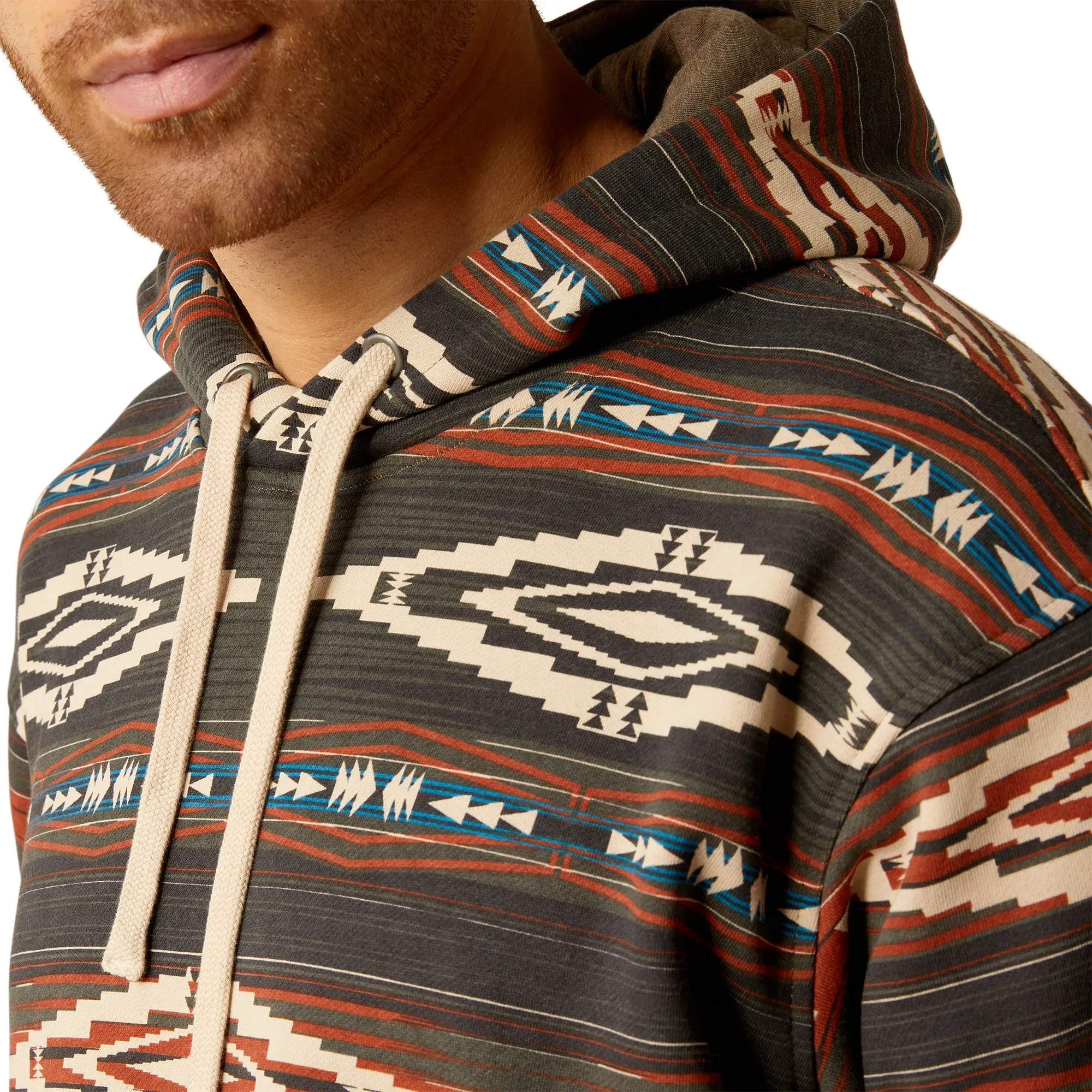 ARIAT HOODIE BLOCK BRINDLE