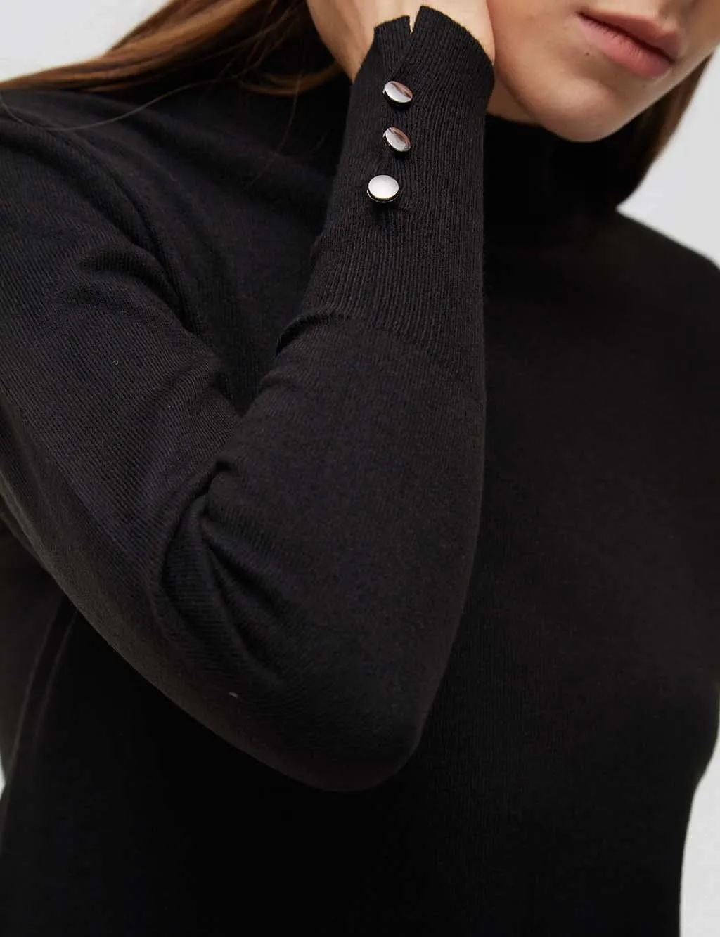 Basic Knitwear Blouse Black SZ TRK05