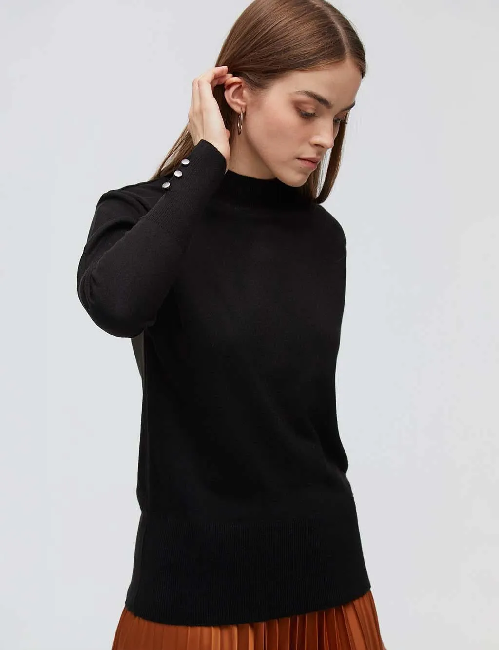 Basic Knitwear Blouse Black SZ TRK05