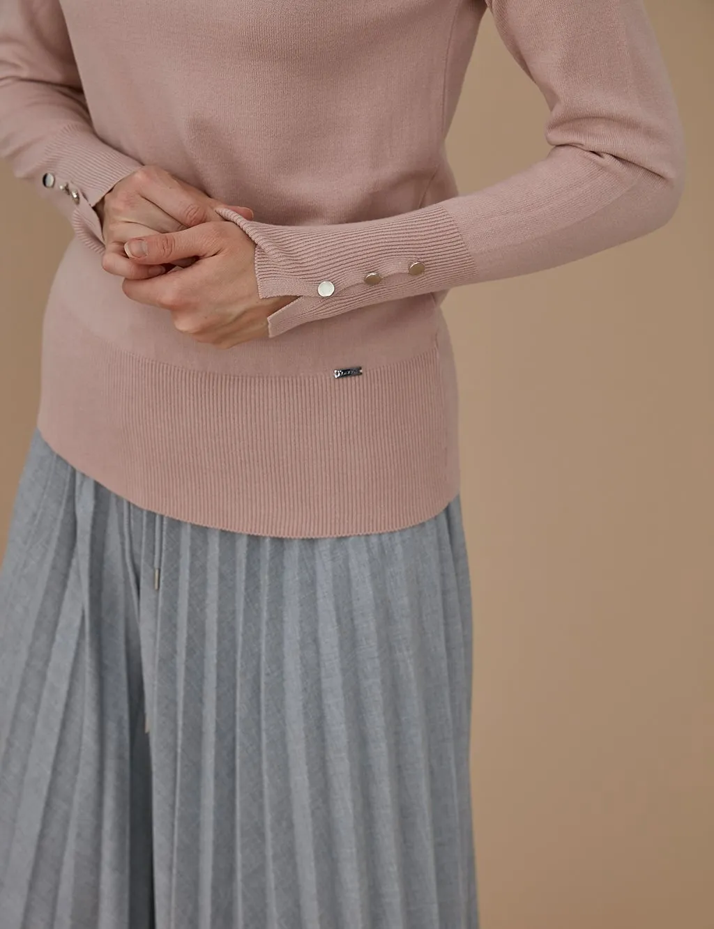 Basic Knitwear Blouse Powder SZ TRK05