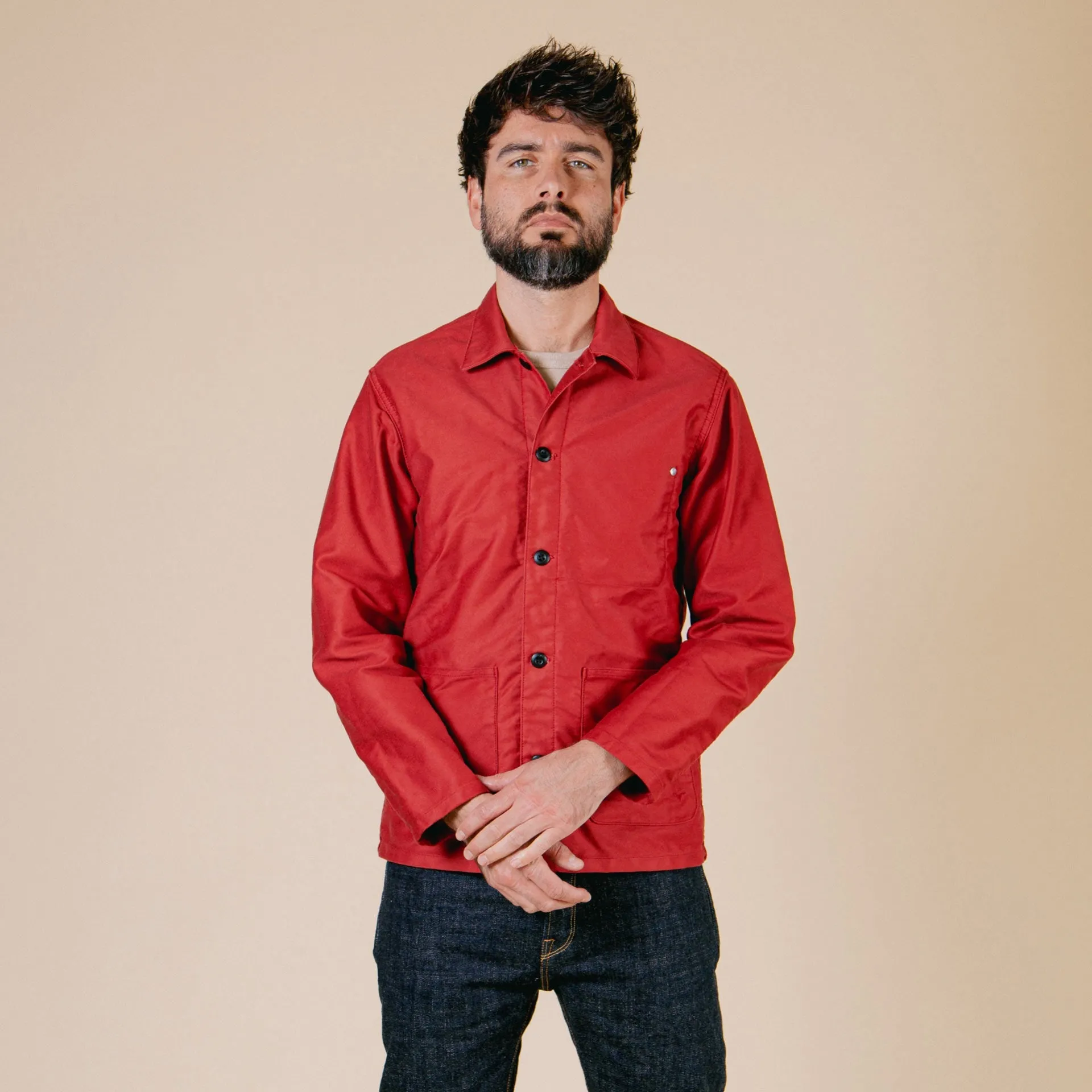BWJ-01 WORKER JACKET 12 oz. red moleskin