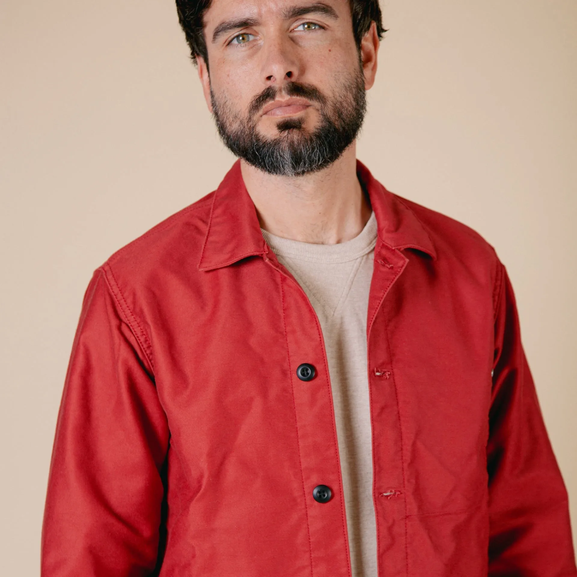 BWJ-01 WORKER JACKET 12 oz. red moleskin