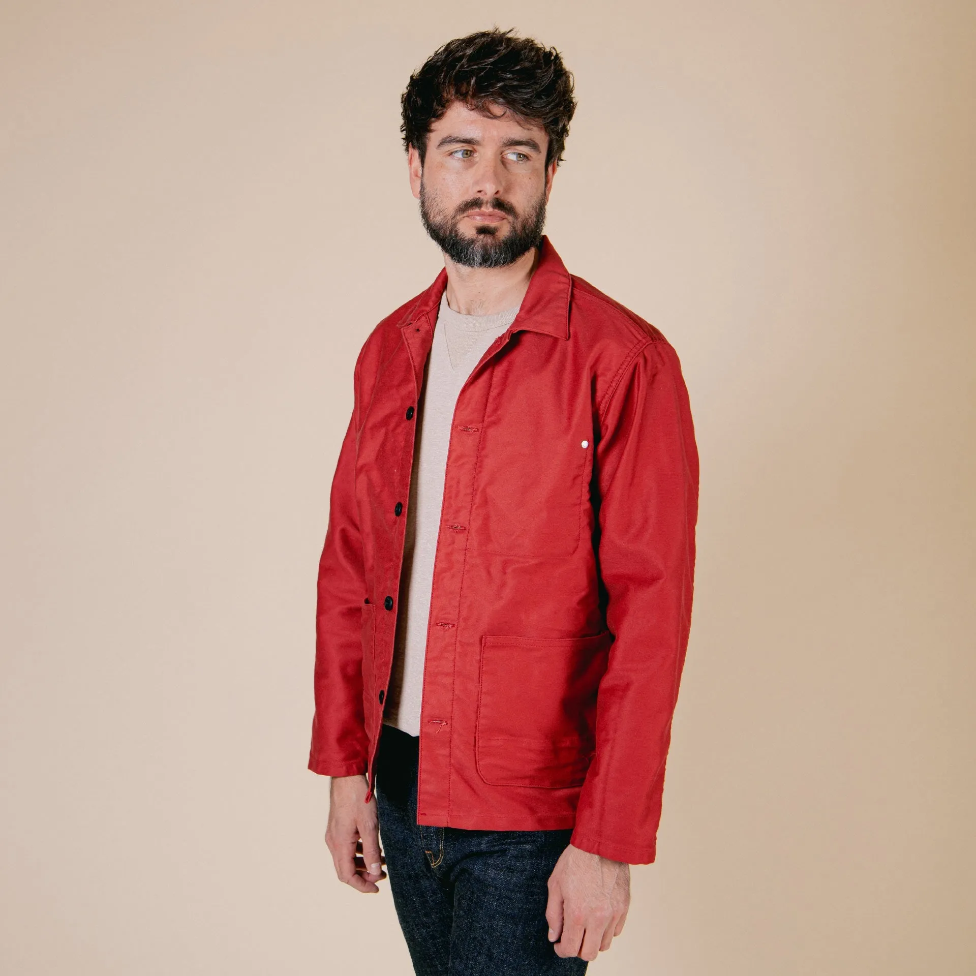 BWJ-01 WORKER JACKET 12 oz. red moleskin