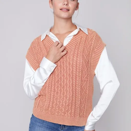 Cable Knit Cider Sweater Vest