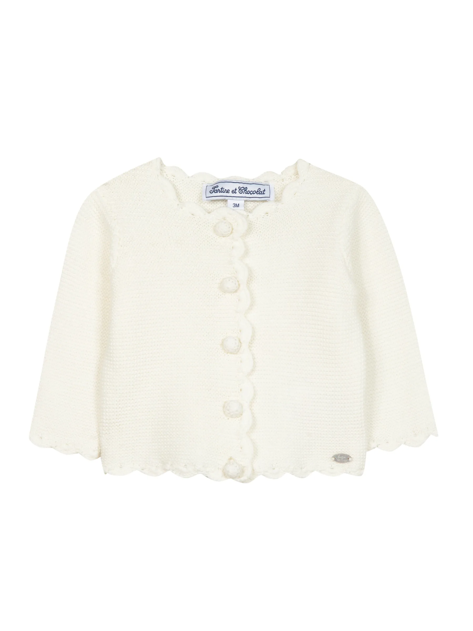 Cardigan - Ecru cotton knit