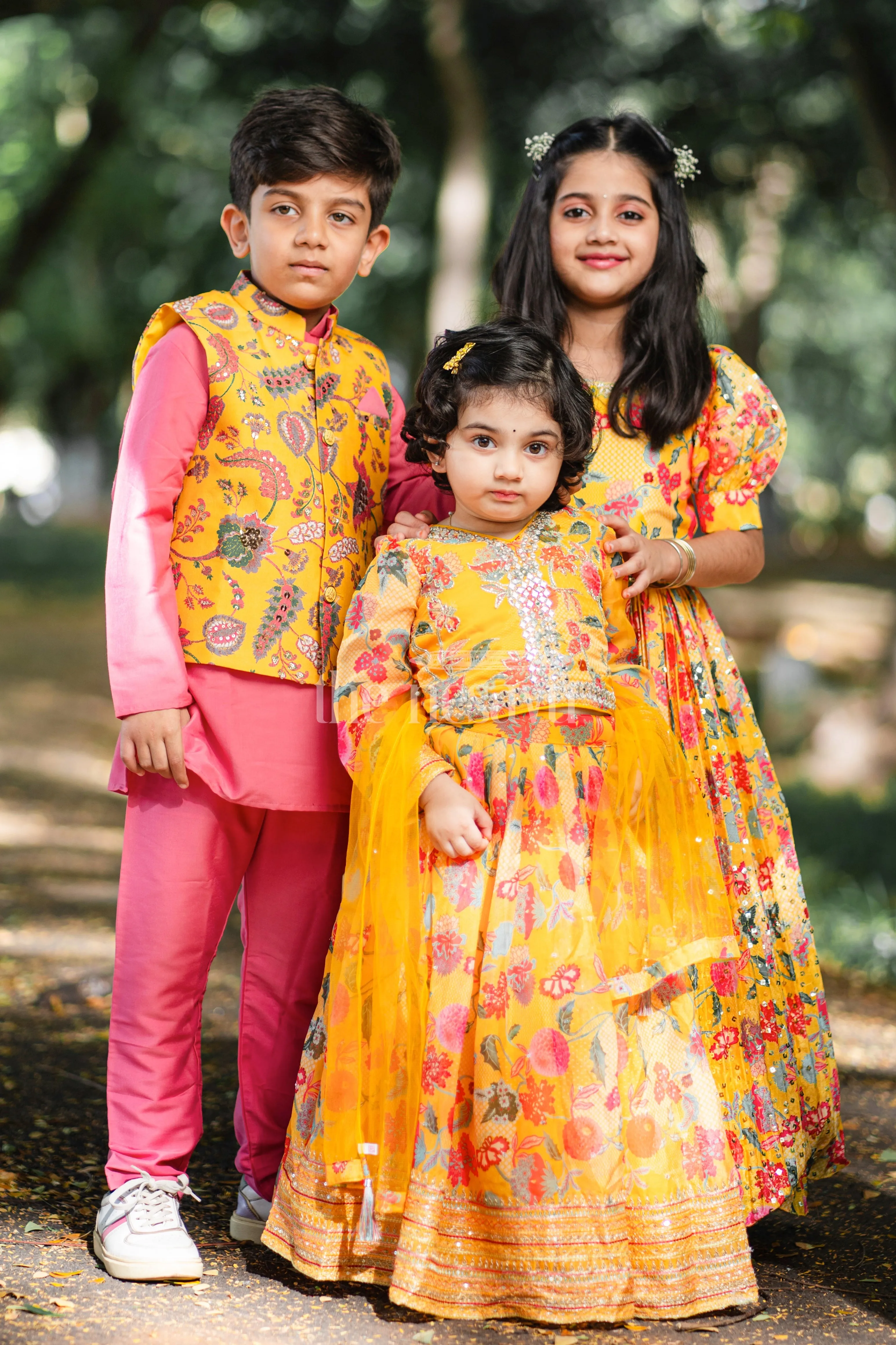 Ceremonial Marigold Majesty: Boys Festive Kurta & Pant Set