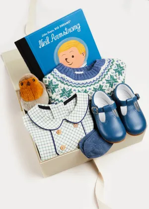 Classic Fair Isle Merino Gift Set in Blue