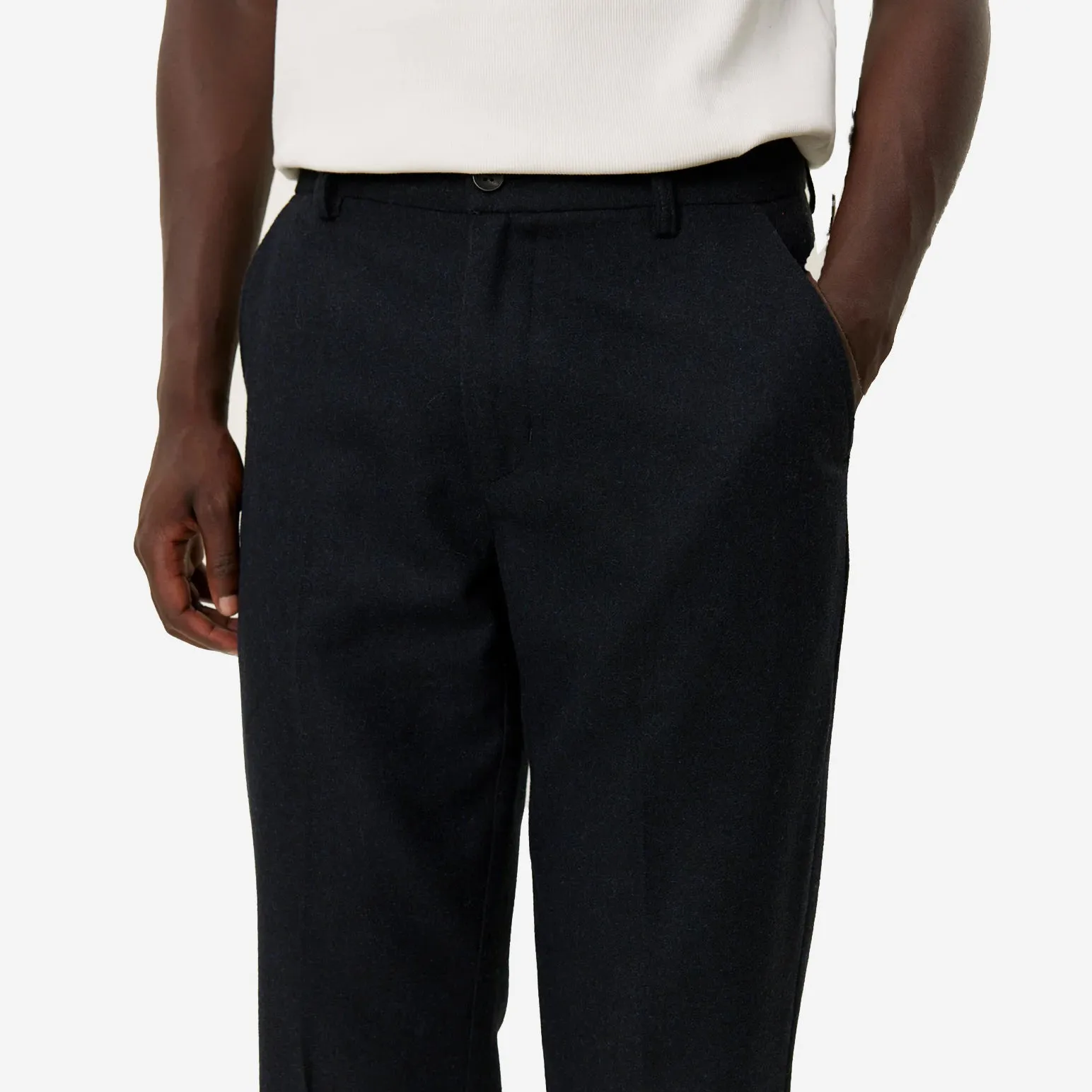 Como Regular Wool Suit Pants - Black Melange