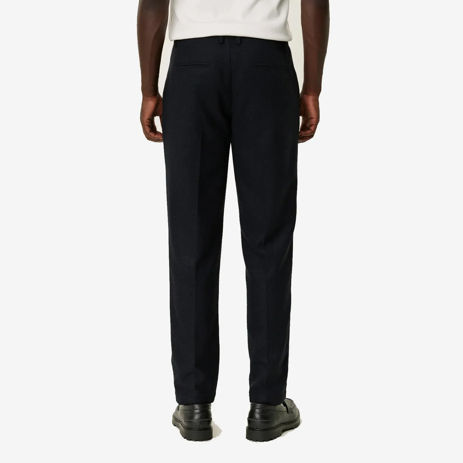 Como Regular Wool Suit Pants - Black Melange