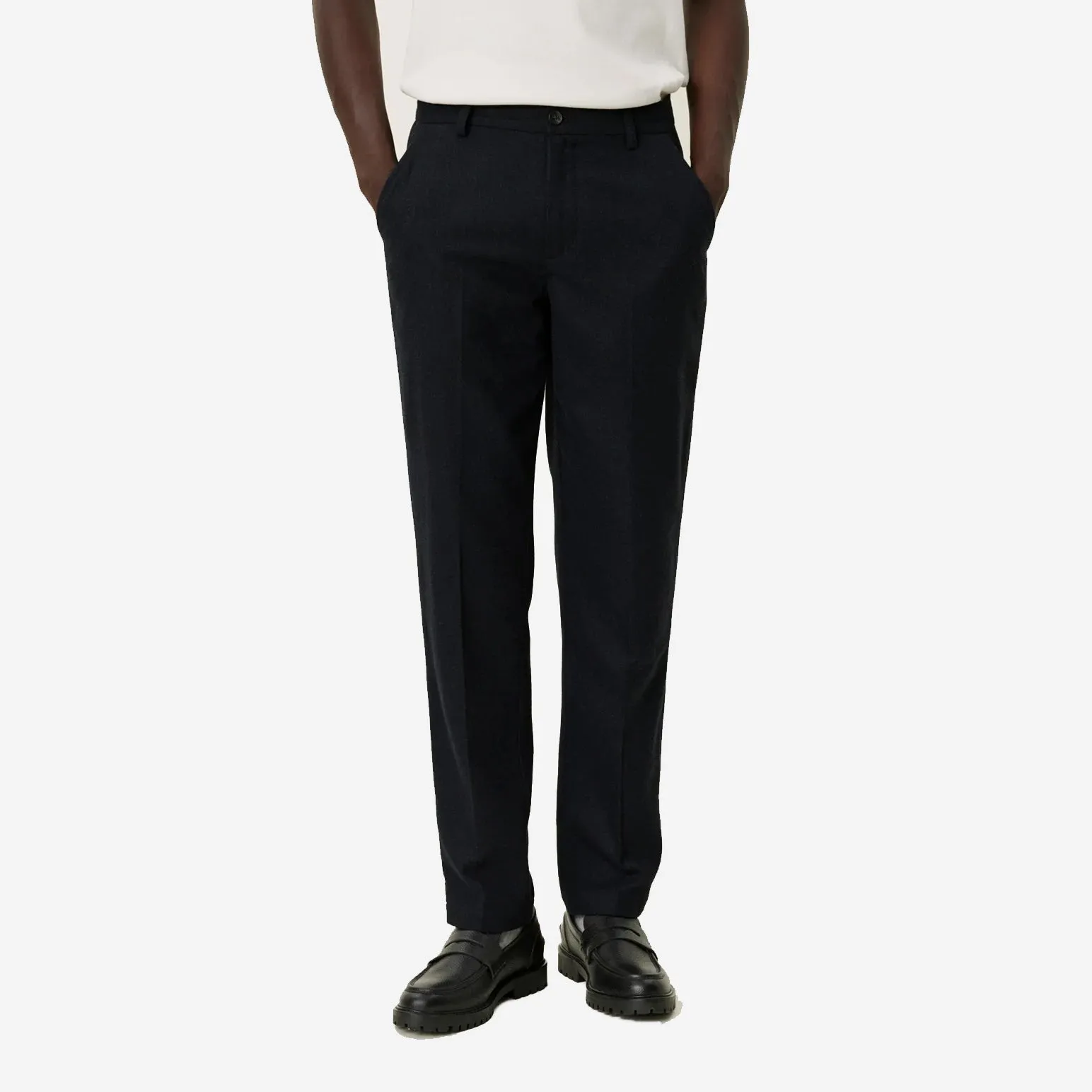 Como Regular Wool Suit Pants - Black Melange