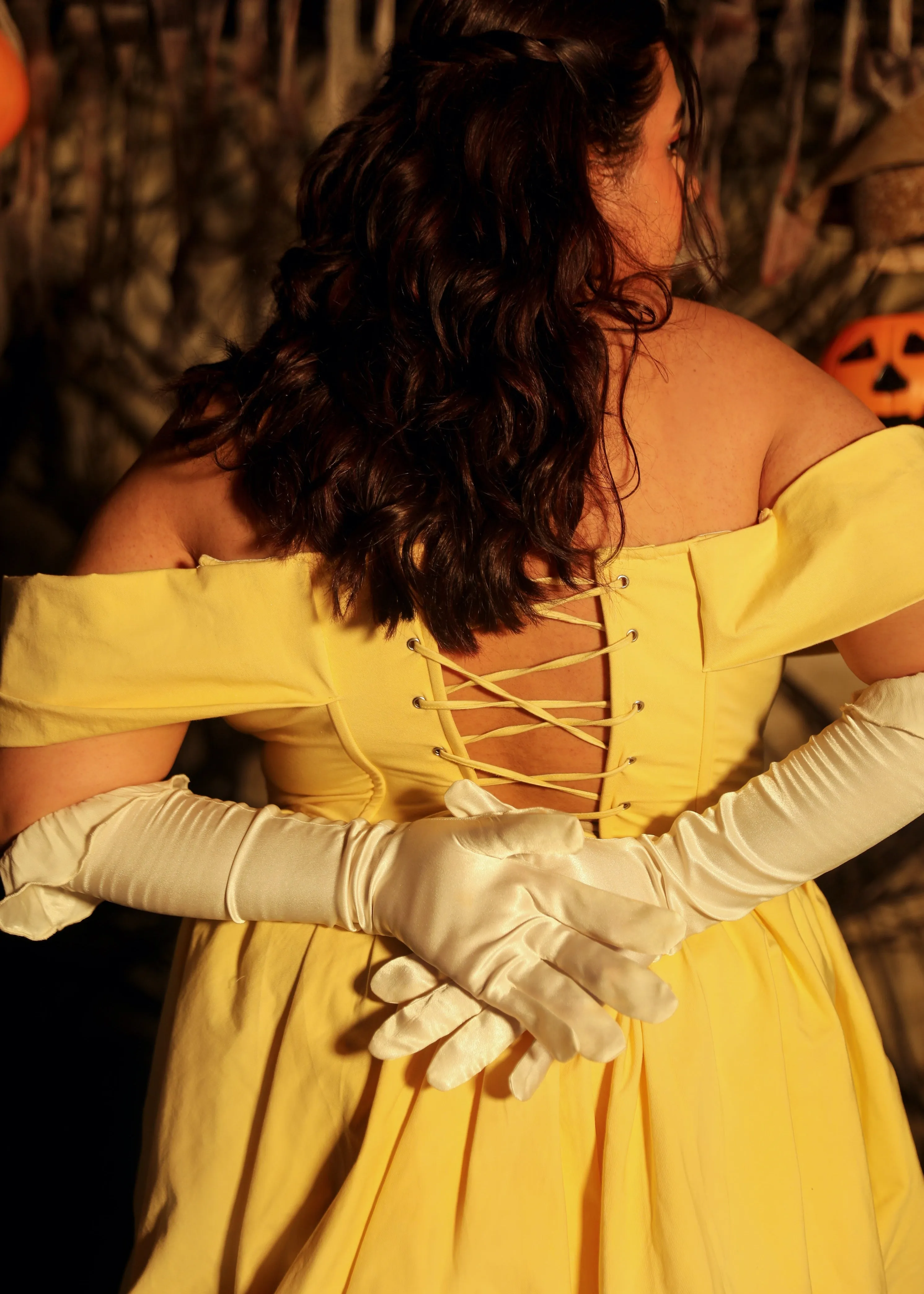 Eleanor Yellow Embroidered Corset Mini Dress