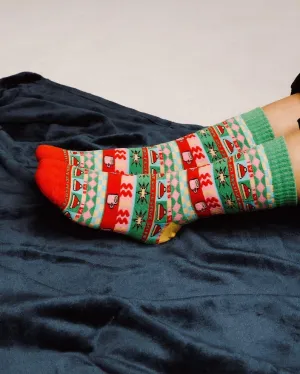 Festive Cocoa Fluffy Socks