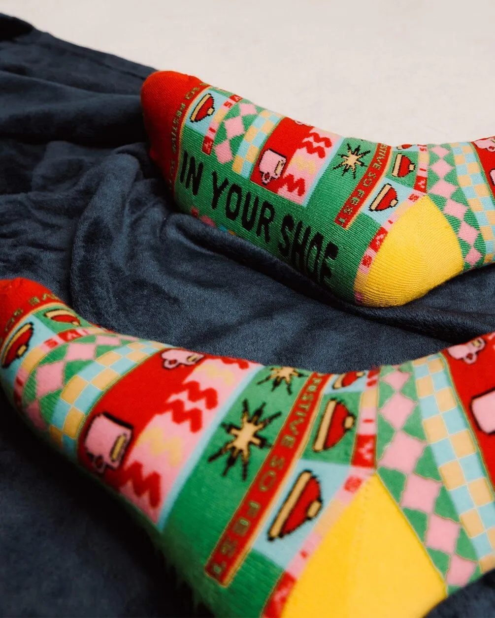 Festive Cocoa Fluffy Socks
