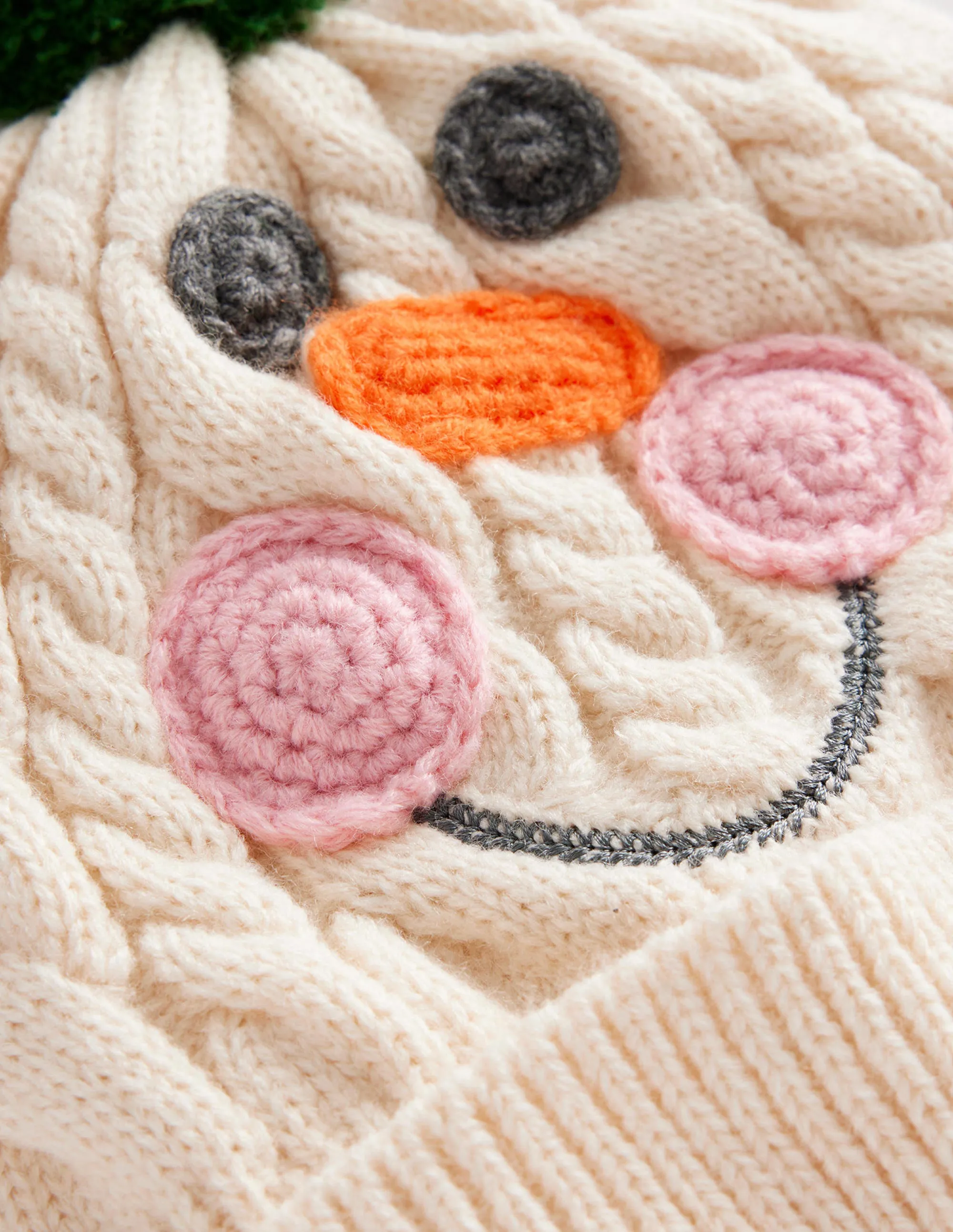 Festive Knitted Beanie-Snowman