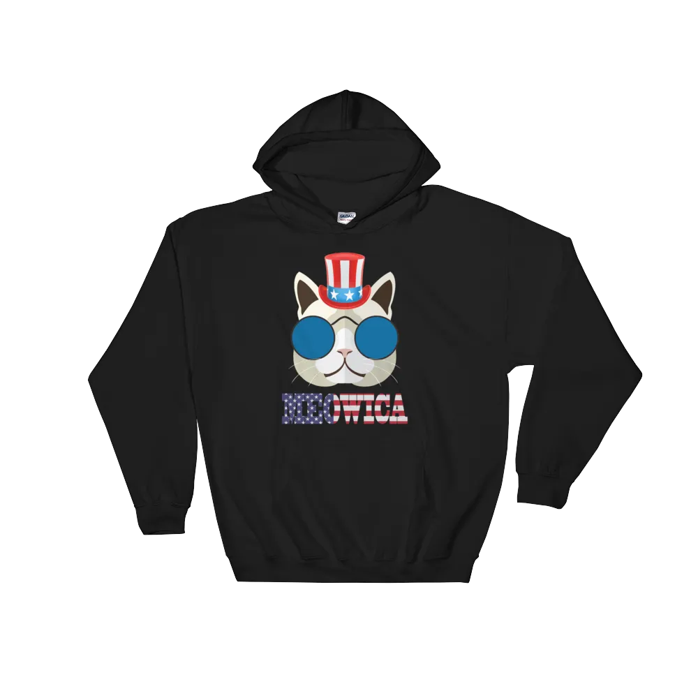 Funky Cat With Hat USA Hoodie