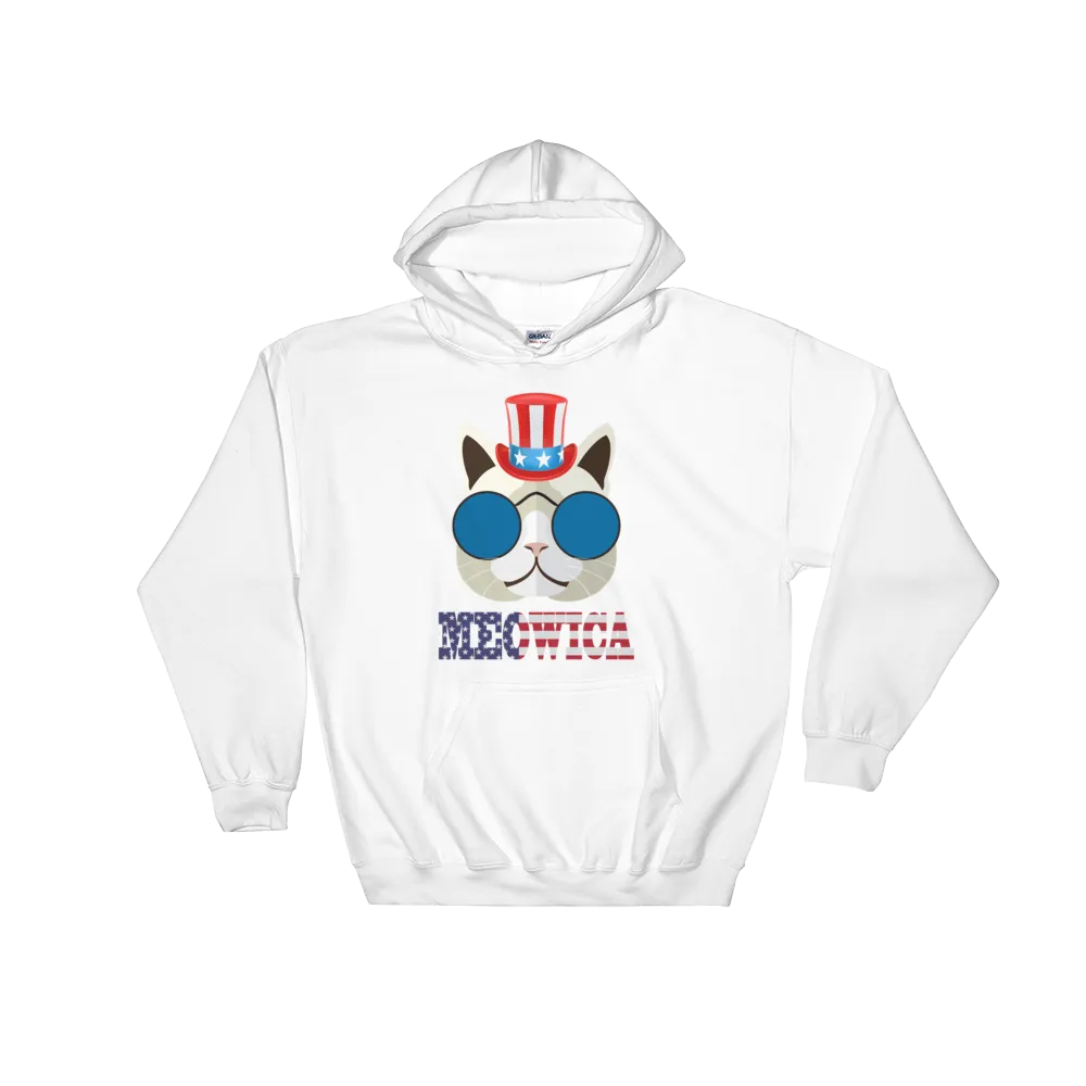 Funky Cat With Hat USA Hoodie
