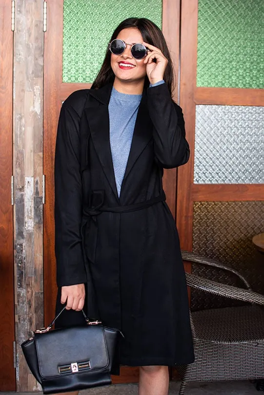 Harper Trench Style Overcoat - Maroon