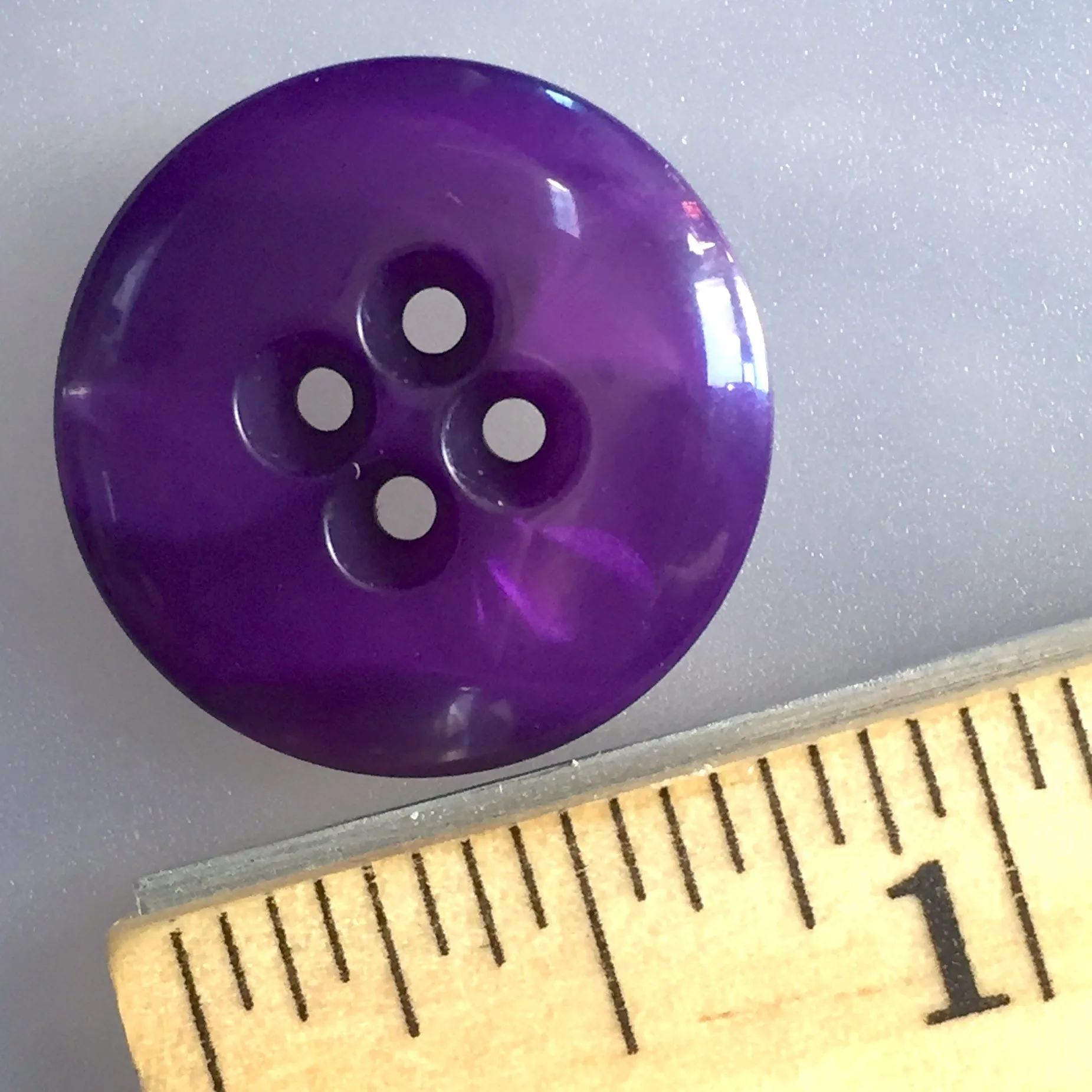 LAST ONES, Purple Designer 7/8" Coat Button, 4-holes, "Ocean"