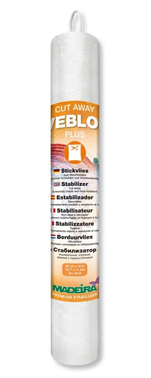 Madeira  9414 | Weblon Plus (Medium Weight-Large Roll) | Medium | Cut Away | White | Rolls| 1.62 oz.