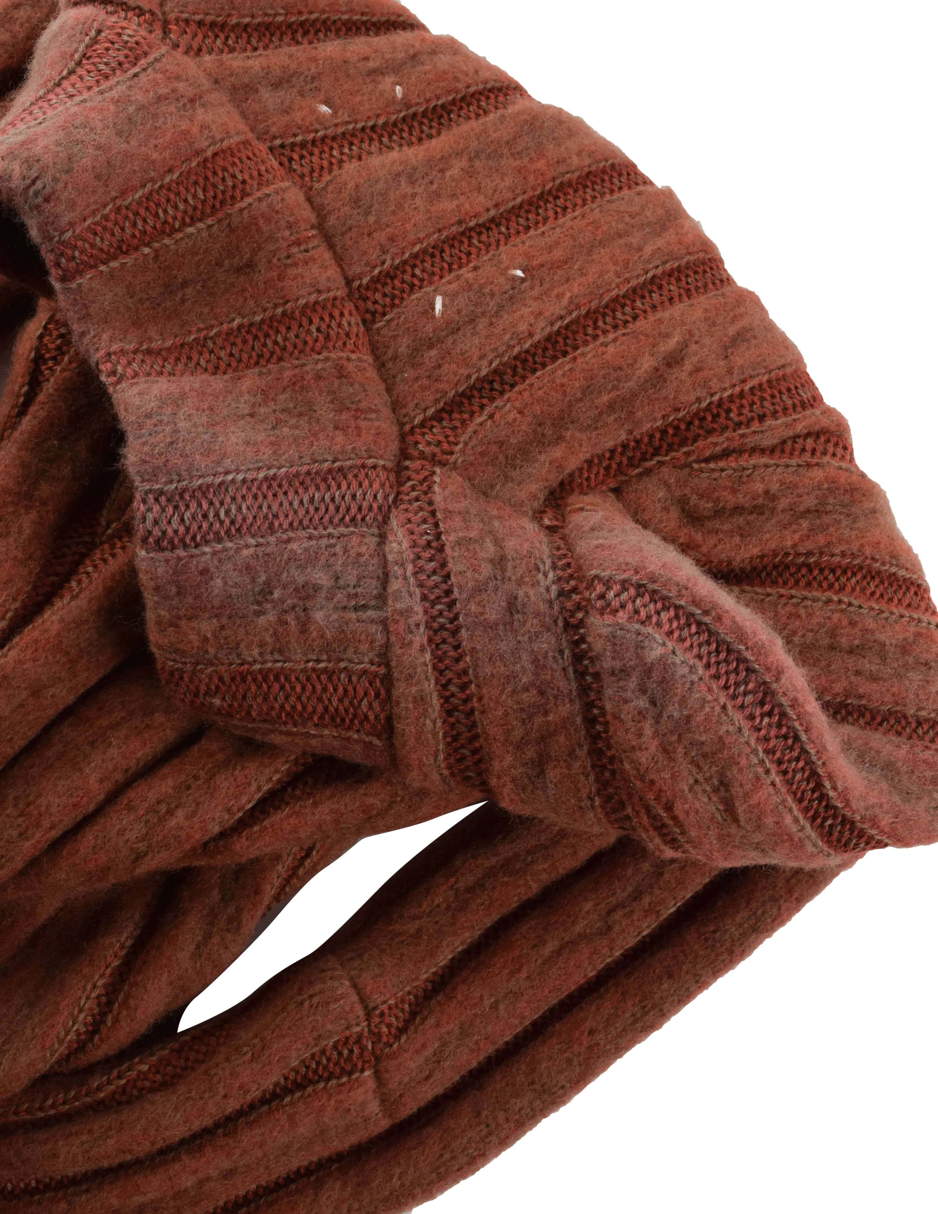 Martin Margiela Vintage AW 1989 Rare and Extraordinary Rust Ribbed Darted V Neck Sweater