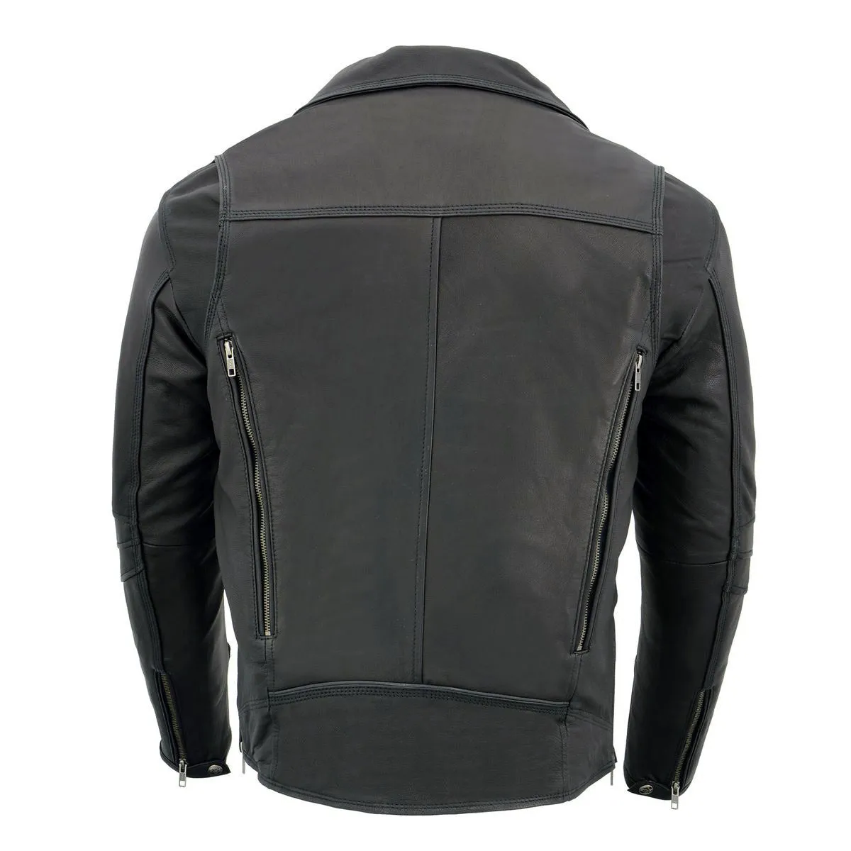 Milwaukee Leather MLM1516 Black Real Leather Motorcycle Jacket for Men – James Brando Style Biker Jacket