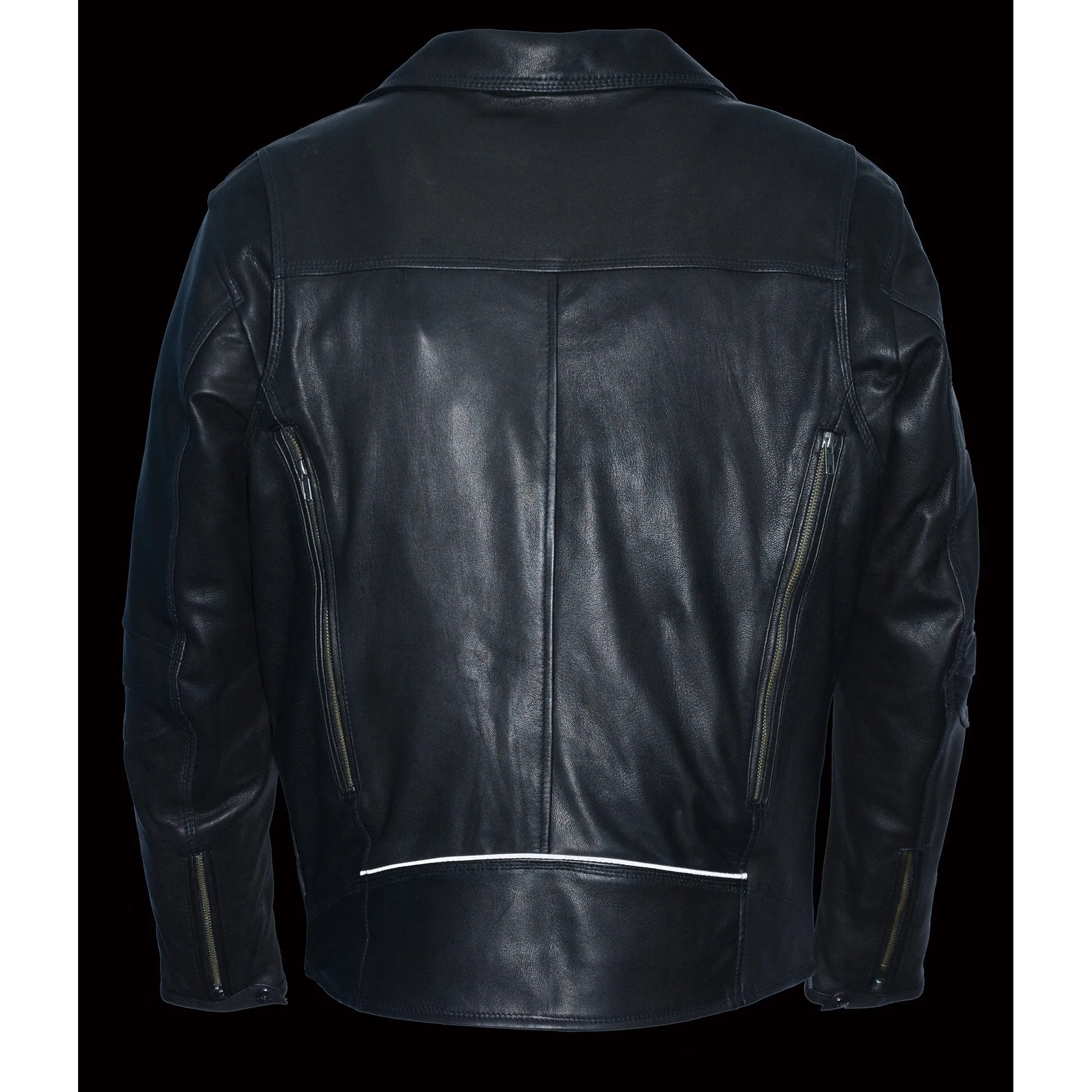 Milwaukee Leather MLM1516 Black Real Leather Motorcycle Jacket for Men – James Brando Style Biker Jacket