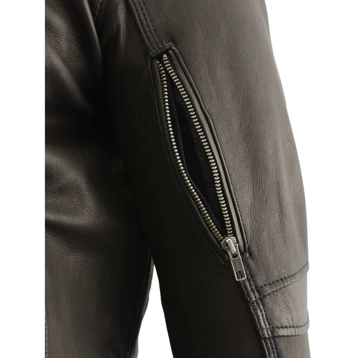 Milwaukee Leather MLM1516 Black Real Leather Motorcycle Jacket for Men – James Brando Style Biker Jacket