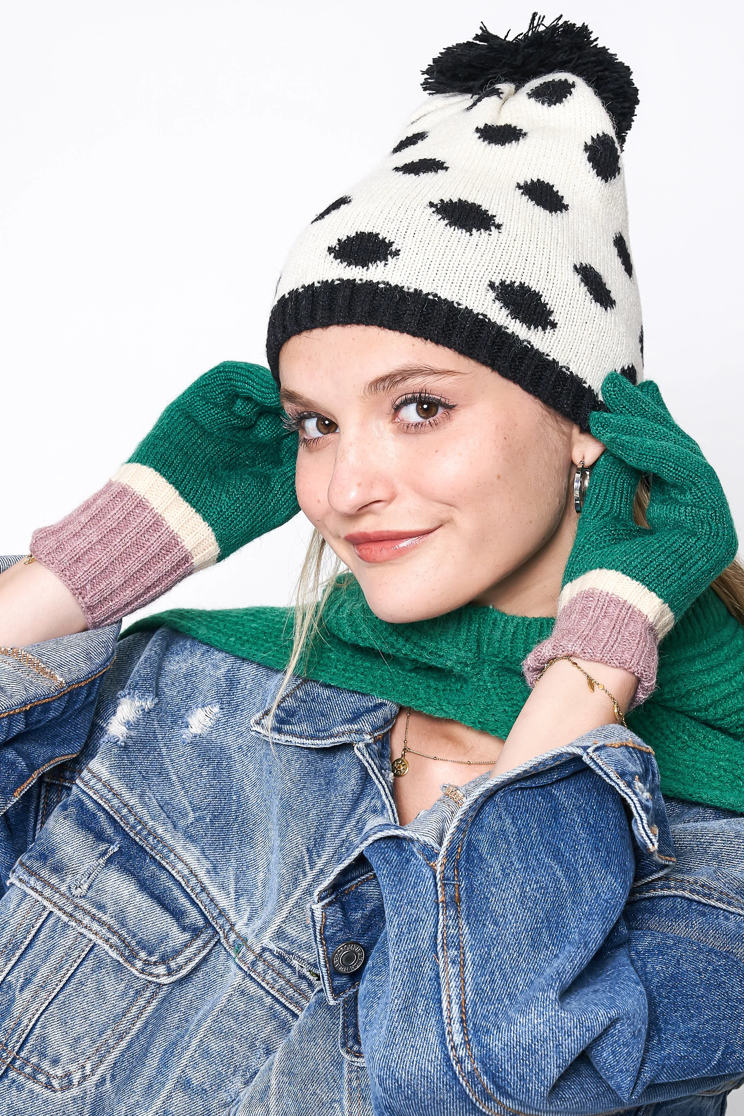 Multicolor Long Knit Gloves