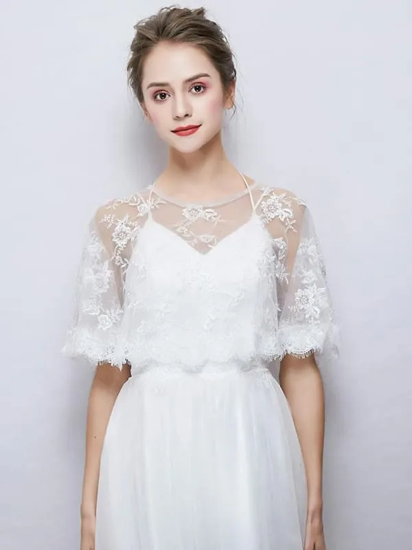 New Embroidered Lace Summer Cape Wedding Wraps | Bridelily