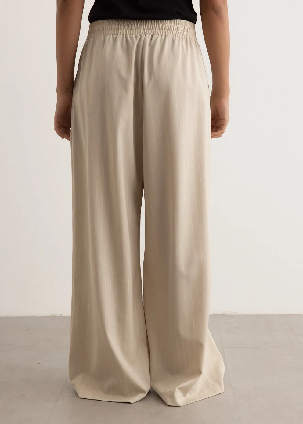 Pinstripe Wool Drawstring Pants