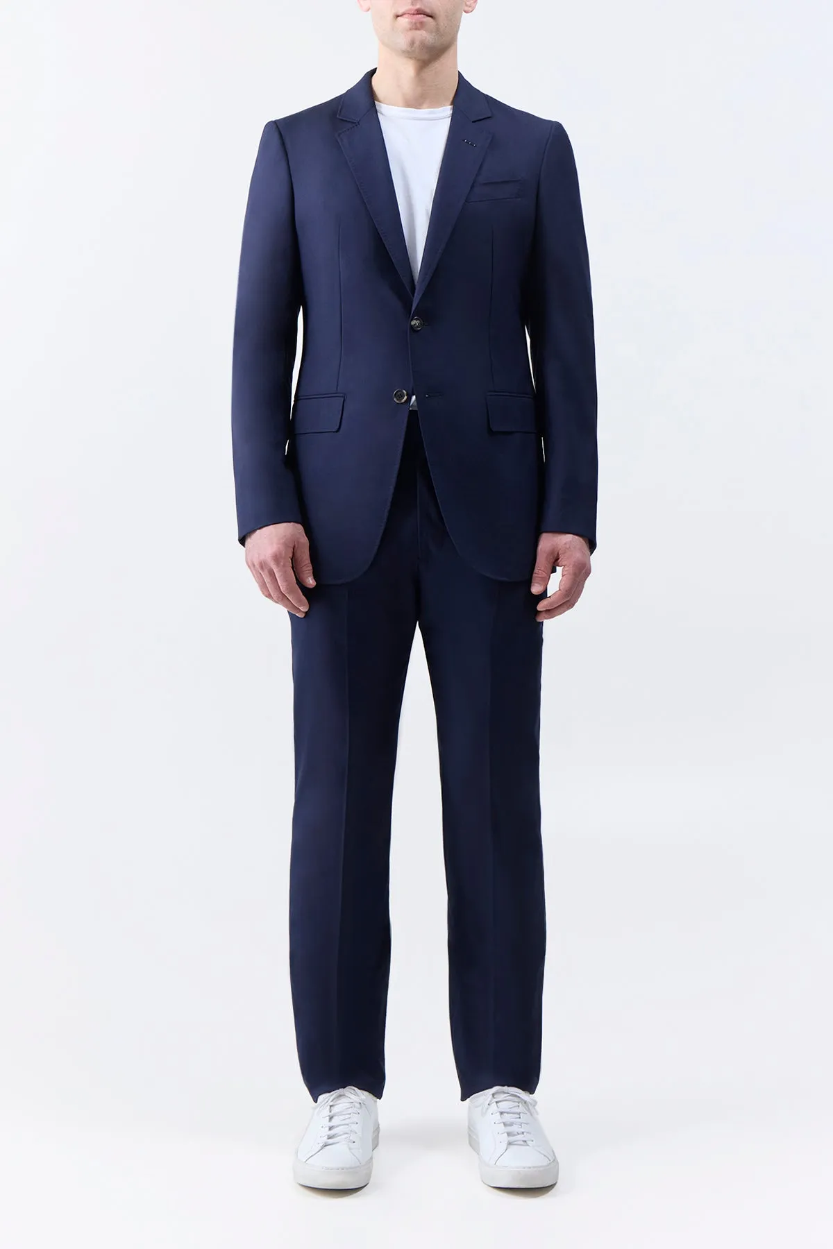 Sebastian Pant in Dark Navy Virgin Wool Twill