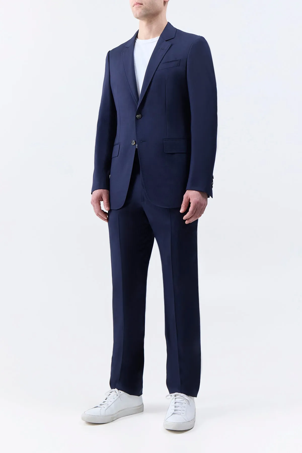 Sebastian Pant in Dark Navy Virgin Wool Twill