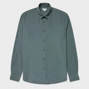 Smoke Green Fine Cord Cotton Shirt