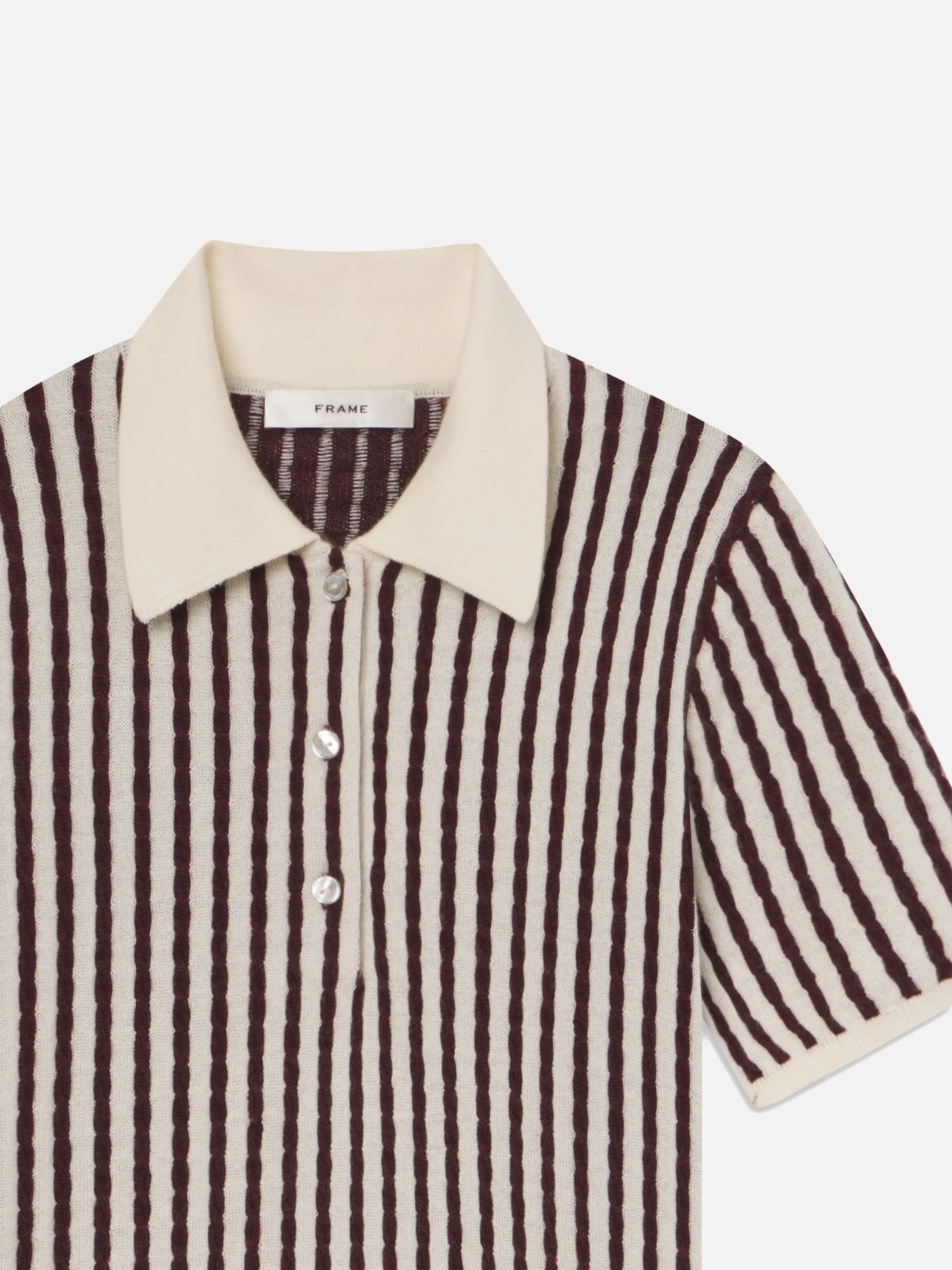The Cable Polo -- Burgundy Multi