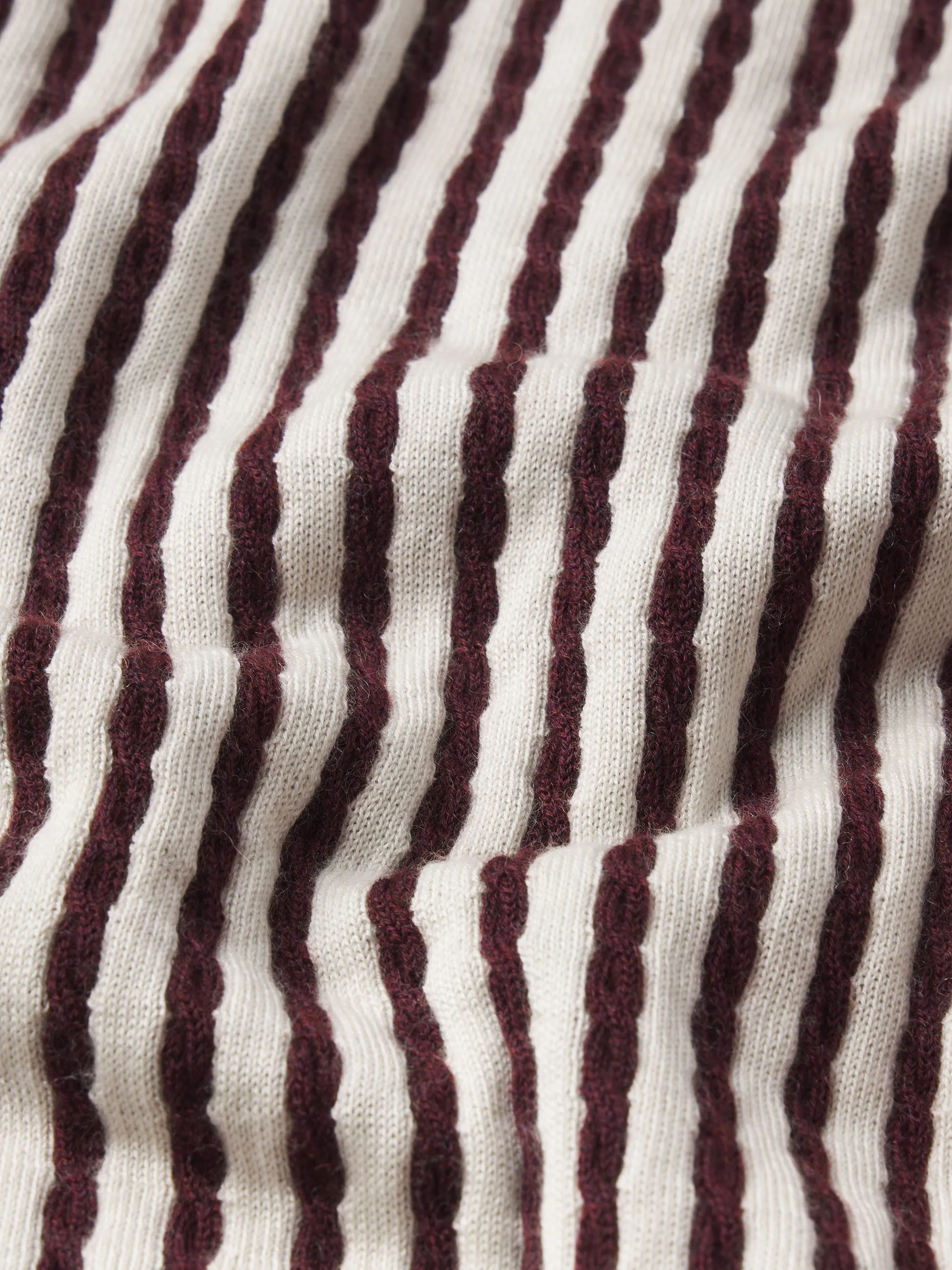 The Cable Polo -- Burgundy Multi