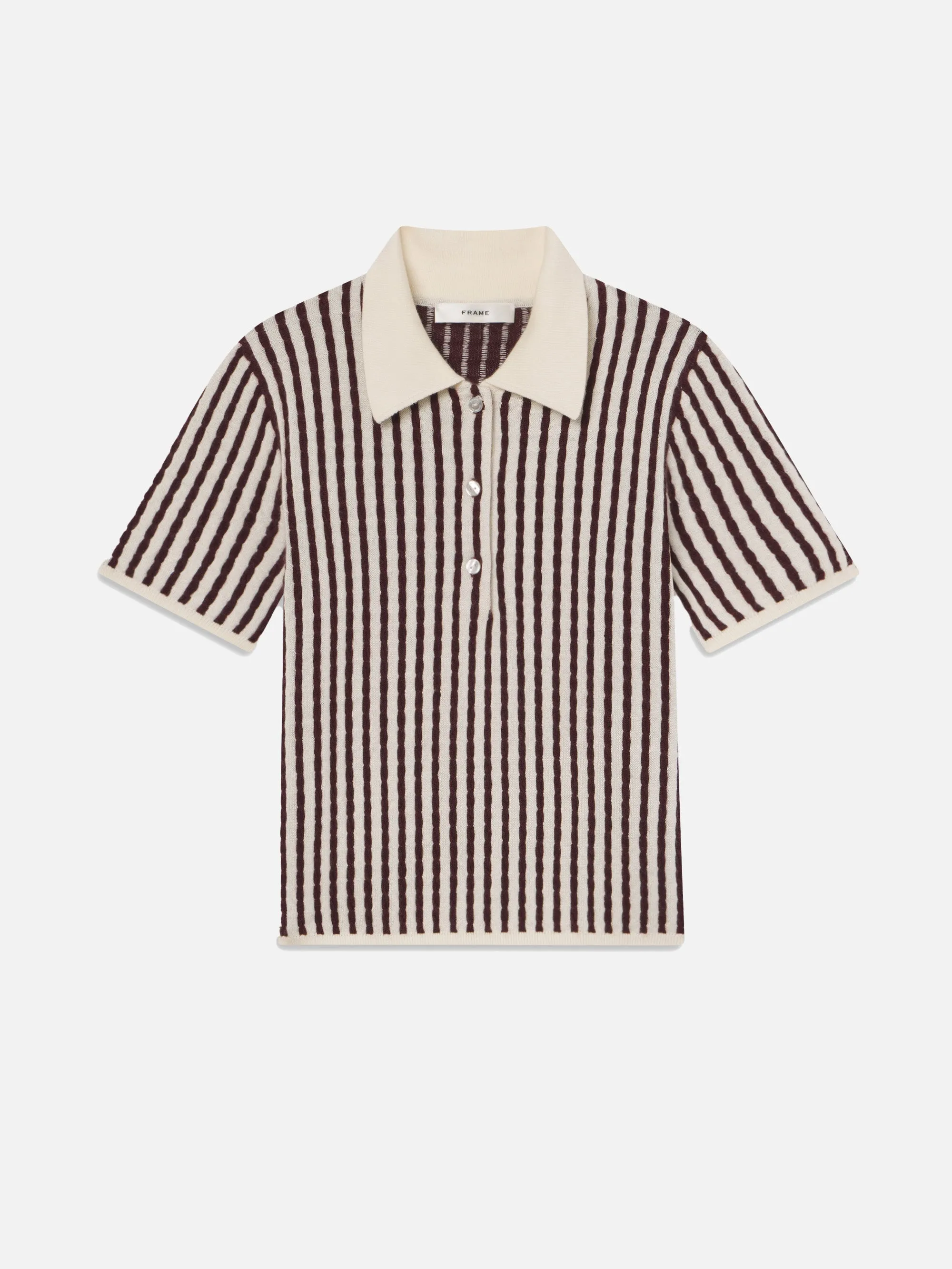 The Cable Polo -- Burgundy Multi