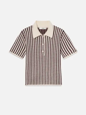 The Cable Polo -- Burgundy Multi